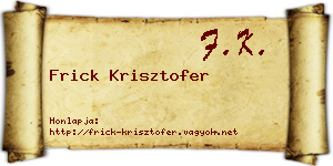 Frick Krisztofer névjegykártya